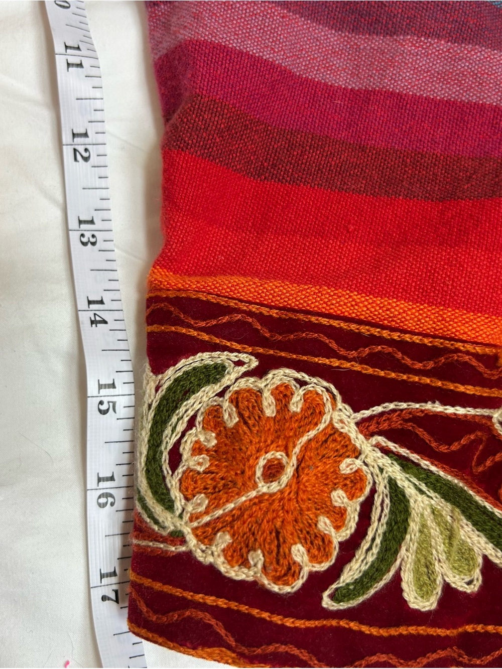 TanTrums XL Rainbow Stripe Embroidered Cotton Button Down Boho Shirt - Picture 7 of 8
